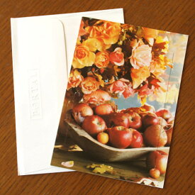 thanks Giving card『秋のお便り・Apple & Rose』勤労感謝カード・サンキューカード（インポートカード）【ネコポス可】