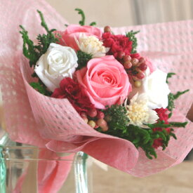 【送料無料】"Monte rosa"(モンテ・ローザ) キュートなピンクのプリザーブドフラワーのブーケ 【母の日・ホワイトデー・結婚・誕生日・合格・卒業・退職・入学・就職・お祝い・お礼】