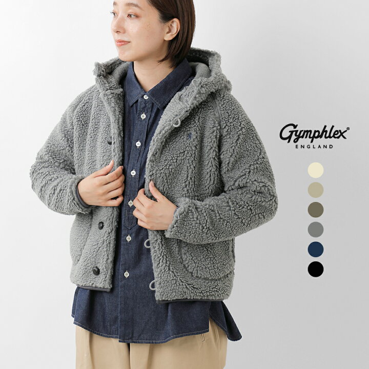 楽天市場】Gymphlex ジムフレックス くるみボタン ボア フーデッド 