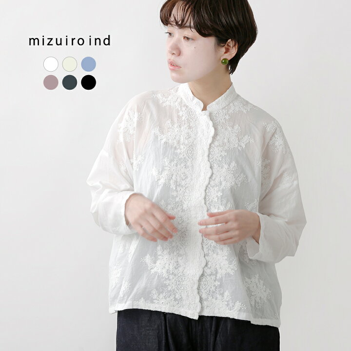 楽天市場】ミズイロインド mizuiro ind ワイド シャツ コットン レース 