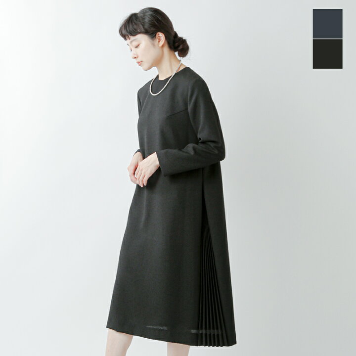 nooy ヌーイワンピースブークレジャガードサイドプリーツドレス - 長袖 