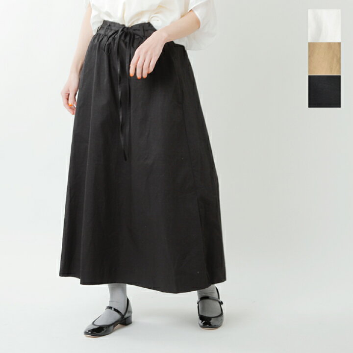楽天市場】ROBE de PEAU ローブデポー コットンリネンギャザースカート  