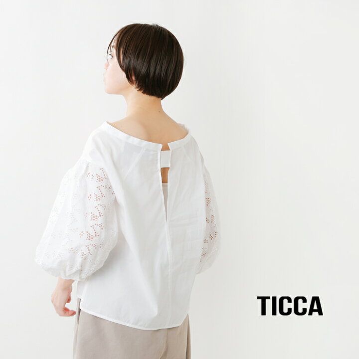 楽天市場】TICCA ティッカ コットンレースパフスリーブボートネック 