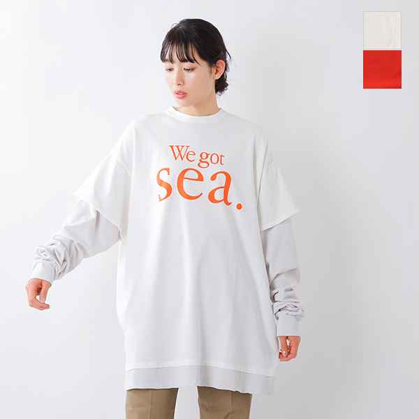 SEA シー コットンバイカラー4XLレイヤードグラフィックロングスリーブTEEシャツ“We got Sea” 110721121-yn |  aranciato（アランチェート）