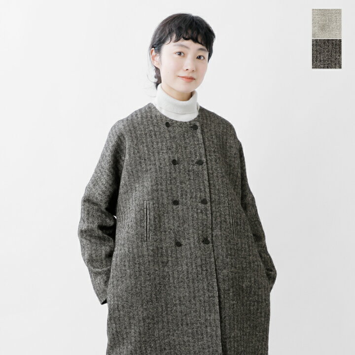 楽天市場】MAGALI マガリ ウール リネン ヘリンボーン ダブルボタン 