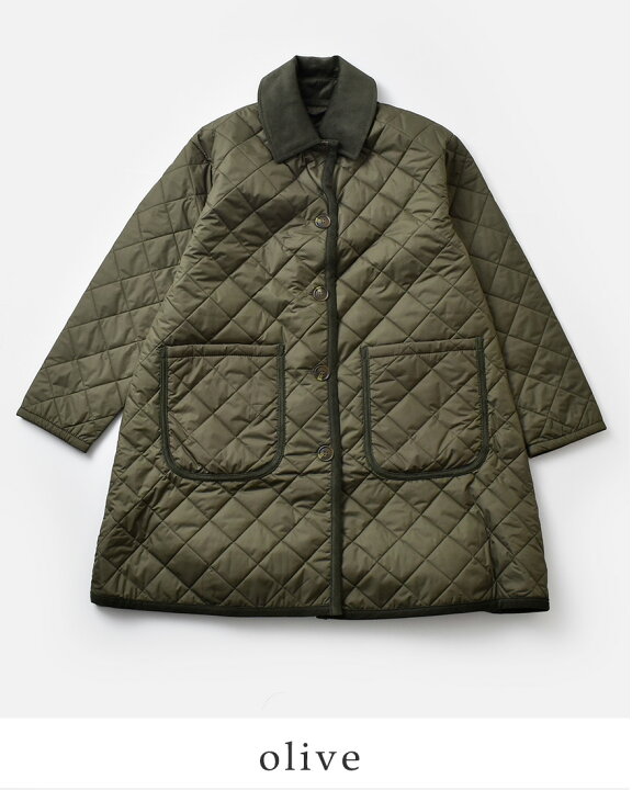 オーケンコール キルティングコート(36) オリーブ Aライン（楽天市場  