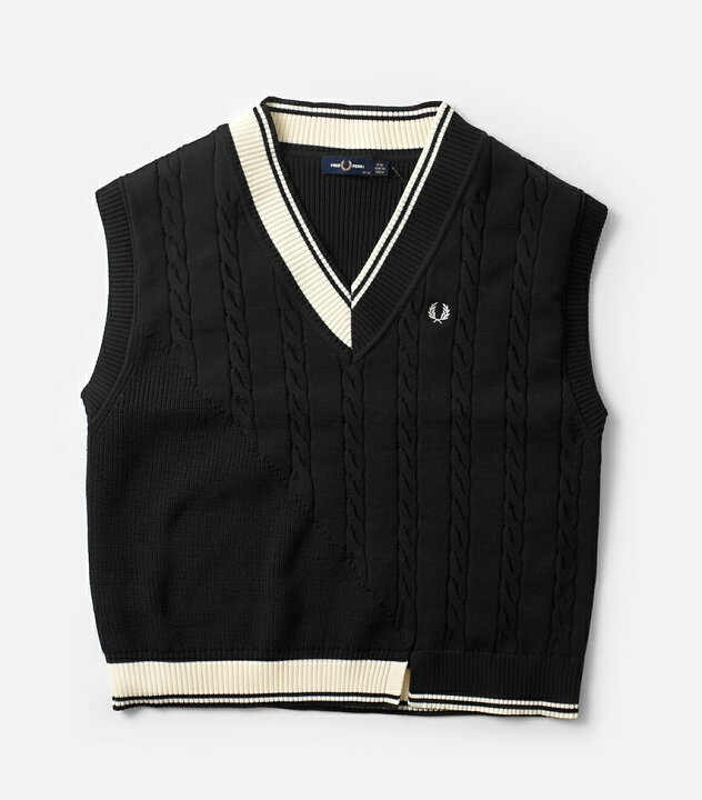 楽天市場】FRED PERRY フレッド ペリー ケーブルニット パネル ベスト 