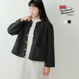 Traditional Weatherwear トラディショナルウェザーウェア アークリー ダブルフェイスジャージー Aライン ノーカラー ジャケット “ARKLEY A-LINE WJ” l252apfco0479mw レディース 2025aw新作 アウター【◇】
