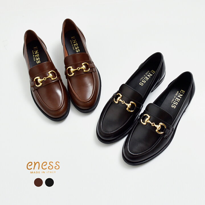 楽天市場】eness エネス レザー ビットローファー st-1144 レディース 