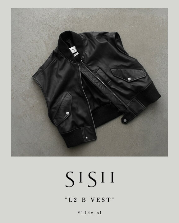楽天市場】Sisii シシ レザー ベスト “L2 B VEST” 114v-ol-mn 