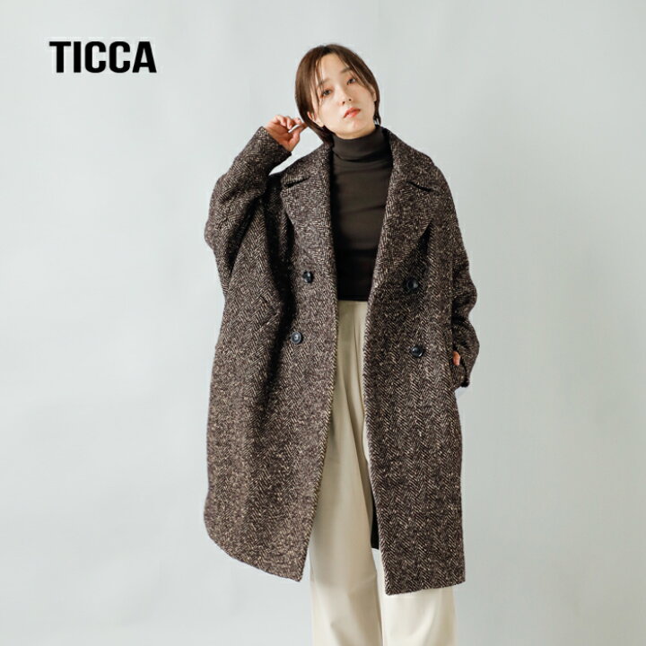 楽天市場】TICCA ティッカ ウール ミックス ツイード テント コート 
