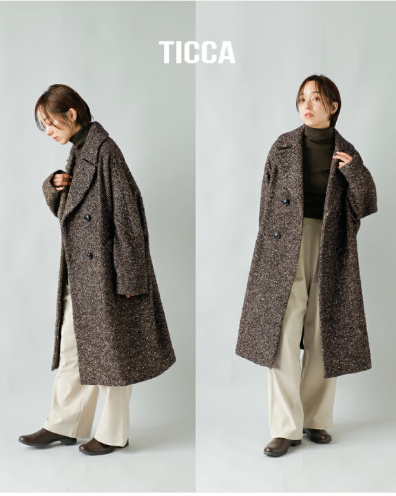 楽天市場】TICCA ティッカ ウール ミックス ツイード テント コート 