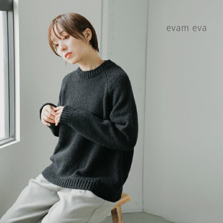 楽天市場】evam eva エヴァムエヴァ リニュー ウール ラグラン ニット  