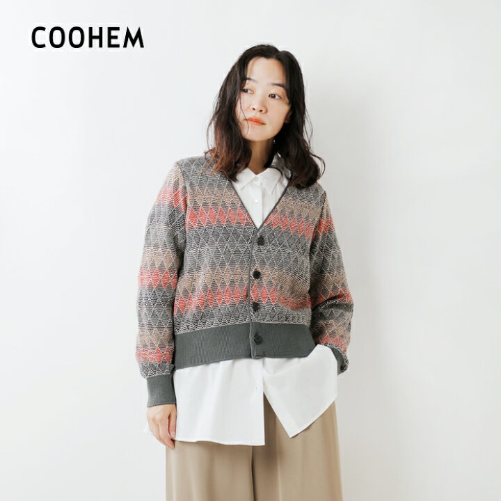 楽天市場】COOHEM コーへン ウール アーガイル ジャガード ニット 