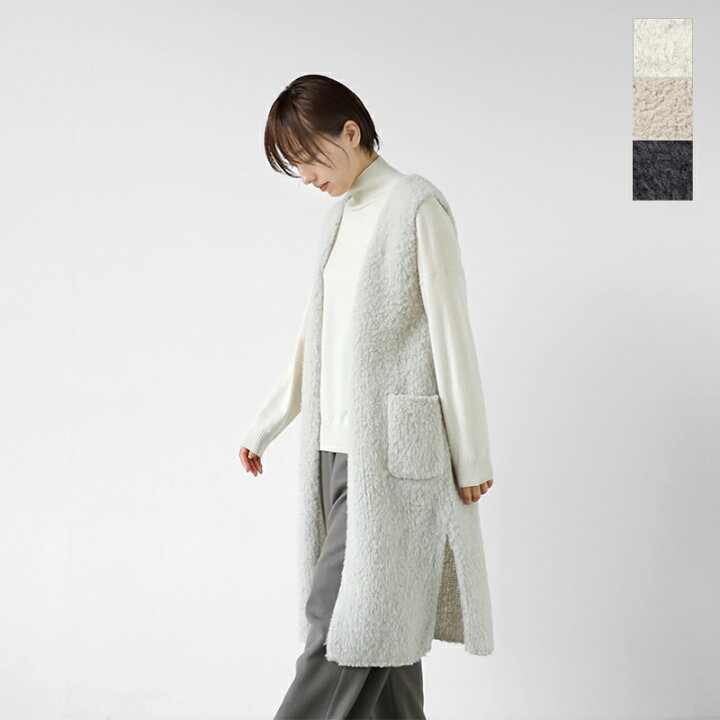 楽天市場】evam eva エヴァムエヴァ ウール ボア ロング ベスト  