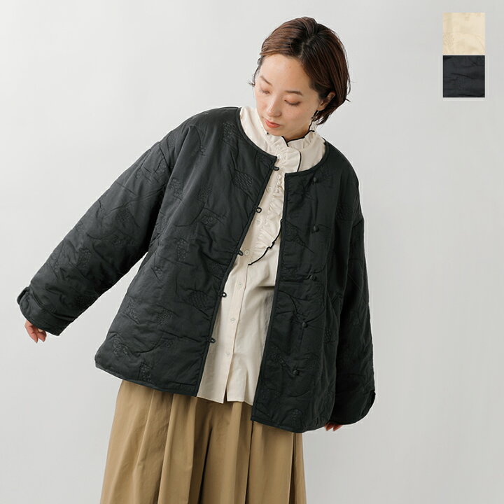 楽天市場】tumugu ツムグ コットン サテン キルト 刺繍 ジャケット 