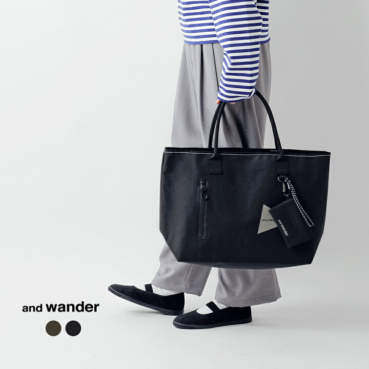 楽天市場】and wander アンドワンダー 防水 トートバッグ PE/CO tote 