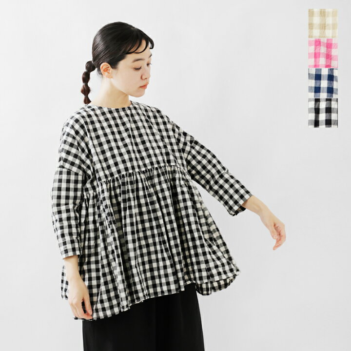 楽天市場】Gauze# ガーゼ コットン ギンガム スイッチング ギャザー 