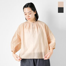 qiri キリ コットン ベール ギャザー ブラウス “veil gather blouse” 6301bl006241-yo 2024ss新作 レディース