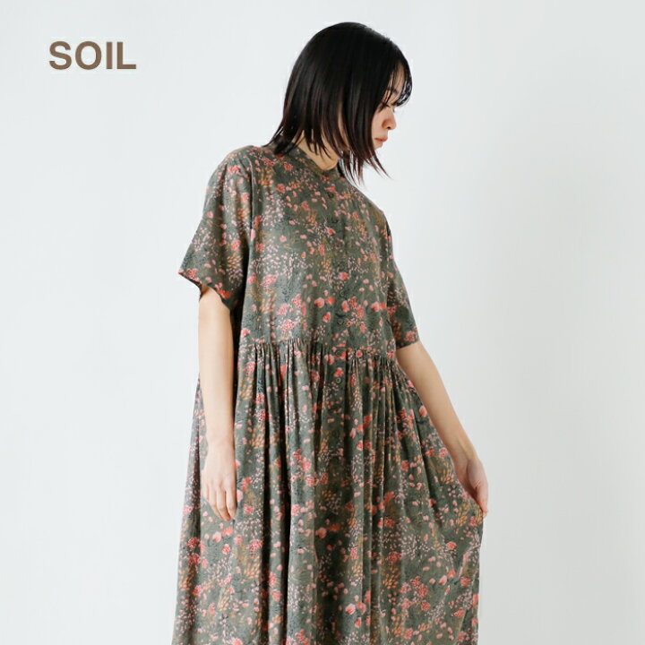 楽天市場】SOIL ソイル コットン フラワープリント バンドカラー 