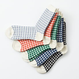 ROTOTO ロトト ジャガード編み ギンガムチェック ソックス 靴下 “GINGHAM CHECK SOCKS” r1506-ma レディース【☆】
