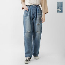 【クーポン対象】kha:ki カーキ サイドアジャスト ワイド ストレート デニム パンツ “SIDE ADJUST DENIM” mil24hpt3197-mn 2024ss新作 レディース【サイズ交換初回無料】