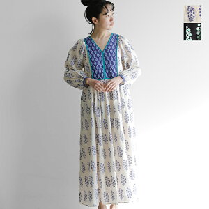 ne Quittez pas �k�L�e�p �R�b�g���{�C�� �G�X�j�b�N �v�����g �M���U�[ �h���X �gCotton Voile Ethnic Combination Print Gather Dress�h 010400ce1-41zd6 ���f�B�[�X �����s�[�X ���n�t�� �|�P�b�g�t�� �����O��