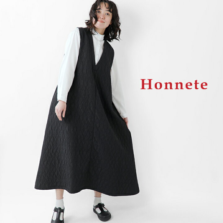 楽天市場】Honnete オネット キルティング ジャガード スリーブレス V 