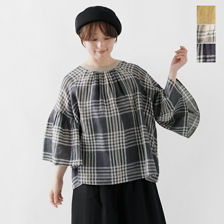 楽天市場】MAGALI マガリ グランチェック リネン バックリボン プル 