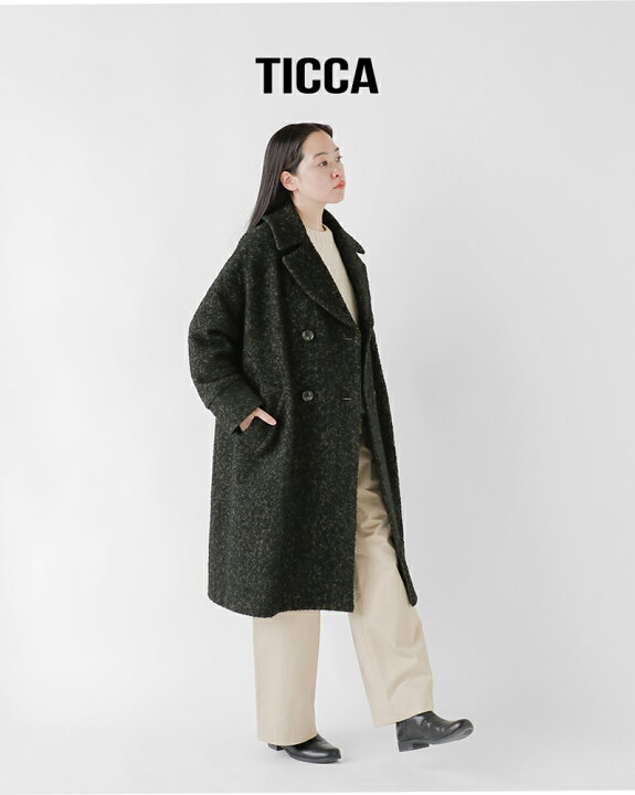 トッカ TOCCA LORI ツイード ロングコート ウール アルパカ混 M 楽天 