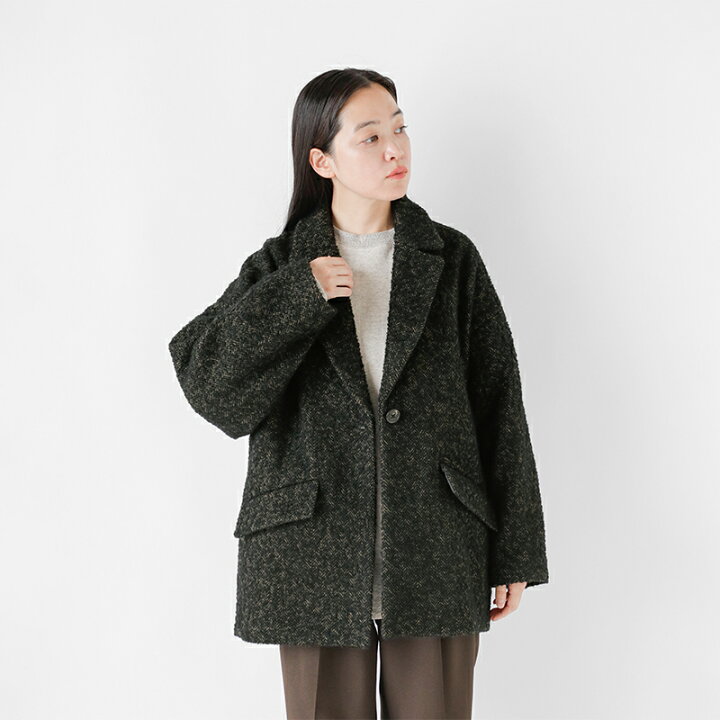 美品 ジャーナルスタンダード COMATEXミックスヤーンツイードコート 