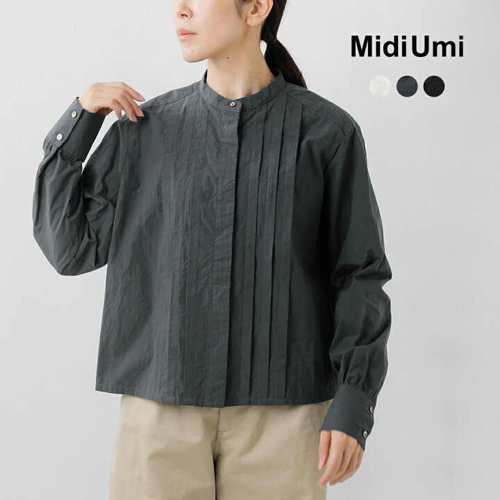 楽天市場】MidiUmi ミディウミ コットン タック ショート シャツ “tuck 