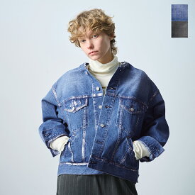 セール【20%OFF】kha:ki カーキ デニム 箔プリント ジャケット “FOIL PRINT DENIM JKT” mil25fjk3236 レディース 2025aw新作