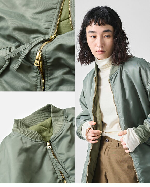 楽天市場】kha:ki カーキ ミリタリー ロング MA-1 ジャケット “LONG MA 