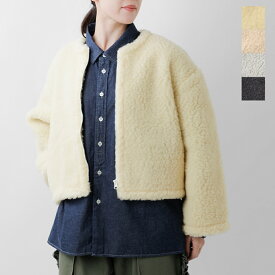 セール【50%OFF】Mouflon Mouflon ムフロン ムフロン ウール パイル カーディガン cardm レディース アウター 羽織り ボア ジップ仕様 シンプル 無地 ノーカラー ポケット付き アウター