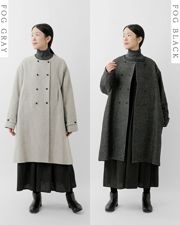 楽天市場】MAGALI マガリ ウールリネン ヘリンボーン ダブルボタン 