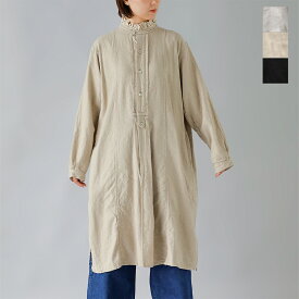 Vlas Blomme ヴラスブラム ブラスブラム ブラッシュド リネンコットン フリルスタンドカラー ドレス 13225105 レディース 2025aw新作 【クーポン対象】