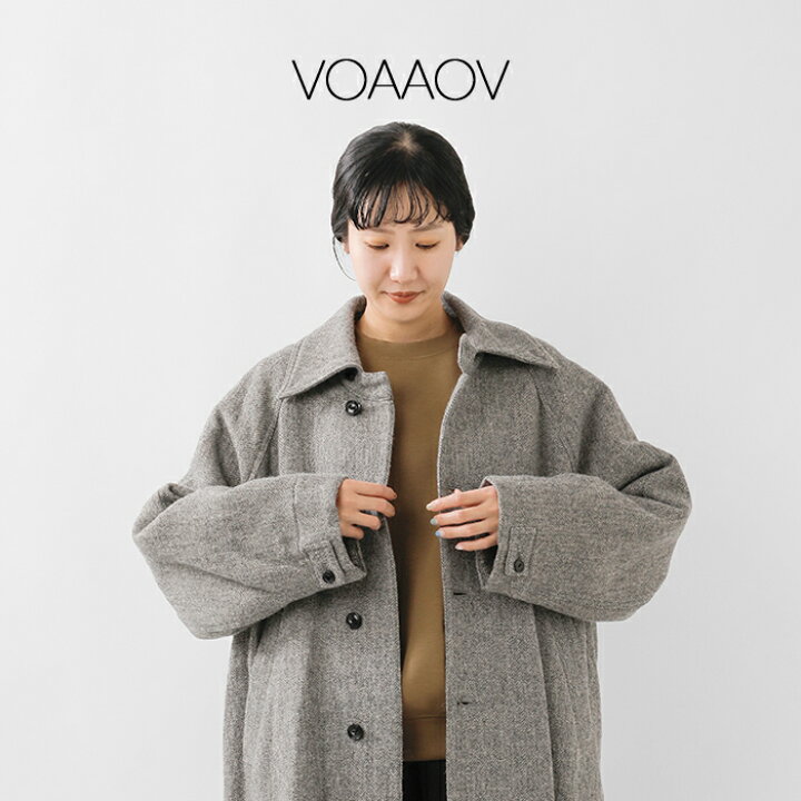 楽天市場】VOAAOV ヴォアーブ ウールリネン ヘリンボーン ステンカラー 