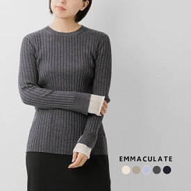 セール【40%OFF】EMMACULATE エマキュレイト エキストラファインウール ワイドリブ プルオーバー 2254k-56412 レディース