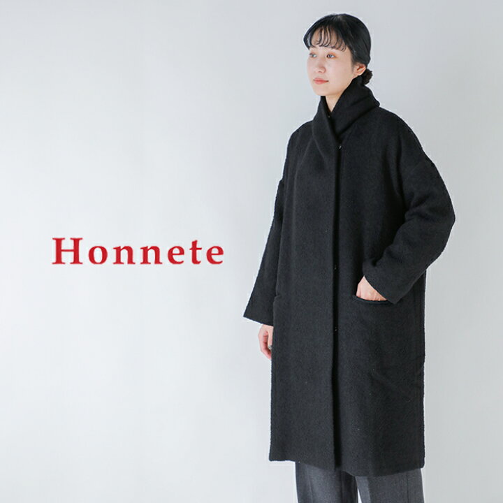 楽天市場】Honnete オネット ウール ショールカラー コート ho-25aw 