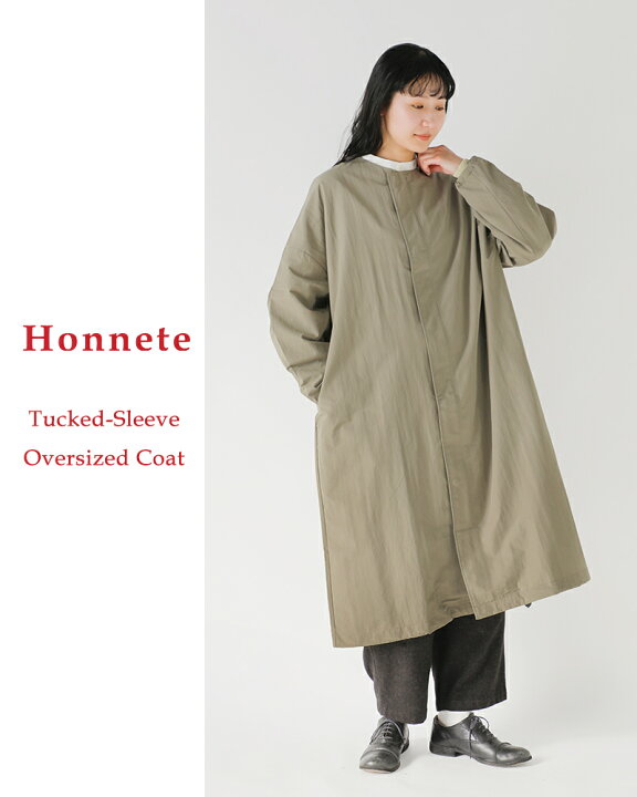 楽天市場】Honnete オネット タックスリーブ オーバーフィット コート 