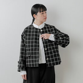 MACKINTOSH マッキントッシュ ウール チェック ハンビー ノーカラー ジャケット “HUMBIE NO COLLAR SL JACKET MB” l252hi1193fom レディース 2025aw新作 アウター【◇】