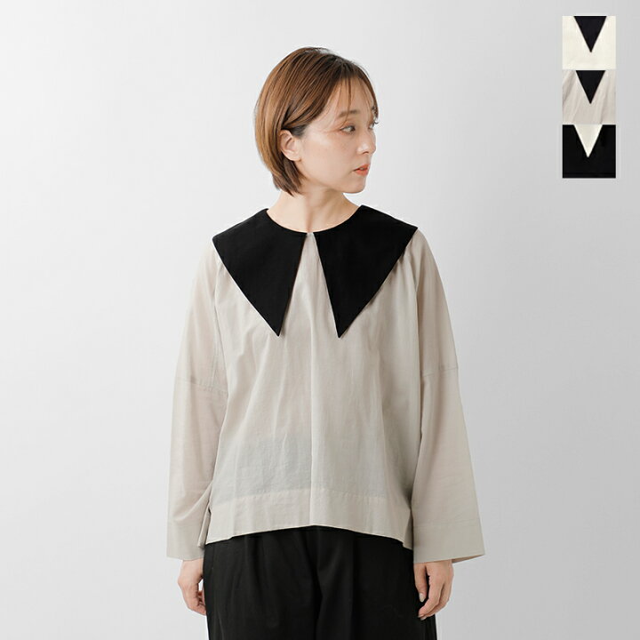 楽天市場】MAGALI マガリ コットン シルク ビッグカラー プルオーバー 