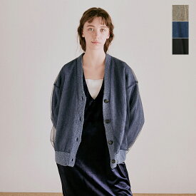 セール【40%OFF】whyto ホワイト チュール レイヤード ニット カーディガン “tulle layered knit cardigan” wht25fkn4035 レディース