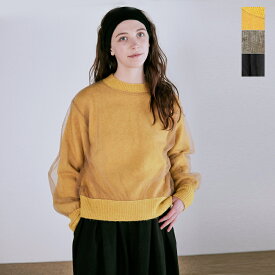 セール【30%OFF】whyto ホワイト チュール レイヤード ニット “tulle layered knit” wht25fkn4040 レディース