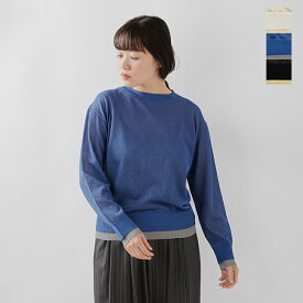 セール【50%OFF】audrey and john wad オードリーアンドジョンワッド シアー天竺 クルーネック ロングスリーブ プルオーバー l5715 レディース