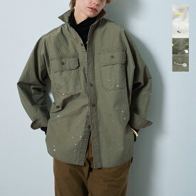 セール【30%OFF】kha:ki カーキ コットン ワイド ミリタリー ハンドペイント シャツ “HAND PAINT SHIRTS” mil25fbl3150 レディース【3こ1】