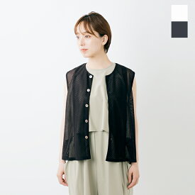 【50%OFF】FIL DE FER フィルデフェール ポリメッシュ ノースリーブ ブラウス 10-1-06-209-5-1 レディース【3こ1】