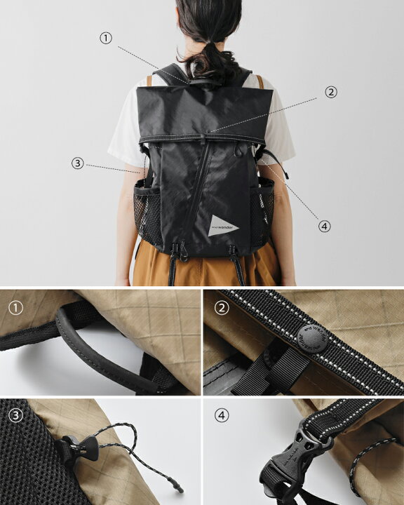 楽天市場】and wander アンドワンダー エコパック 18L バックパック 