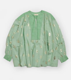 セール【30%OFF】ne Quittez pas ヌキテパ コットンボイル フラワー箔プリント ギャザー ブラウス Cotton Voile Foil Flower Print Gather Blouse 010100cm1 レディース